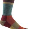 Men'S Darn Tough Socks | Heady Stripe Micro Crew Light Cushion Socks For Men Teal