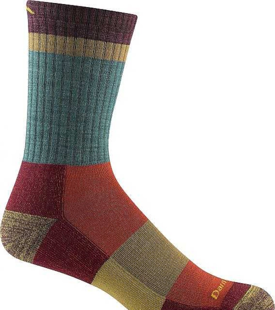 Men'S Darn Tough Socks | Heady Stripe Micro Crew Light Cushion Socks For Men Teal