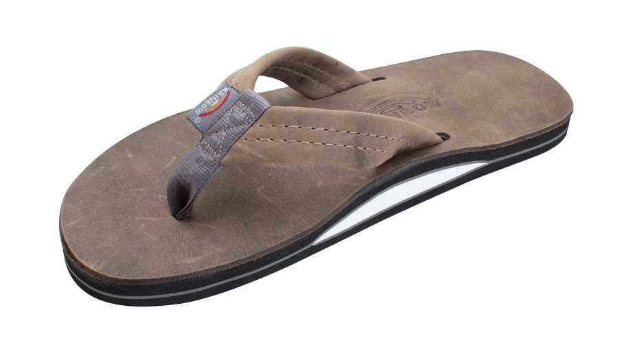 Footwear Rainbow Sandals | Luxury Leather Single Arch Support Sandals For Men