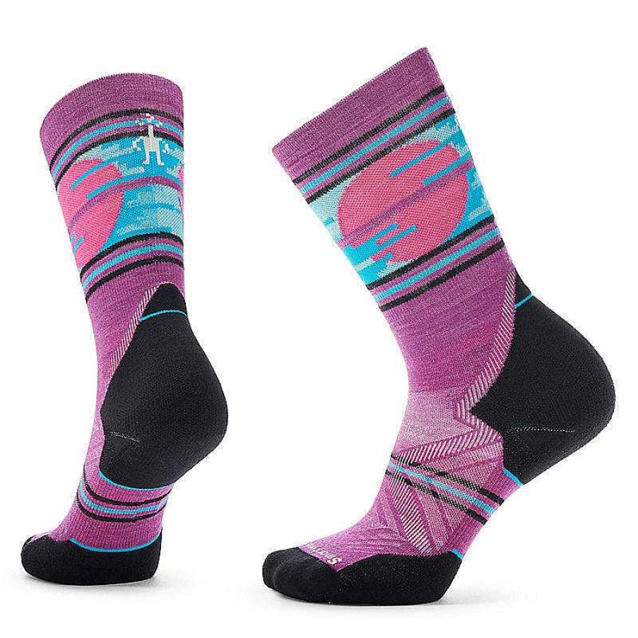 Women'S Smartwool Socks | Trail Run Targeted Cushion Sunset Trail Crew Socks For Women