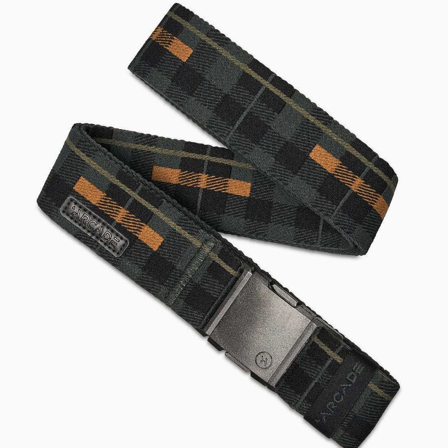 Men'S Arcade Belts Belts | Plaid Standard Belt Jalapeno Black