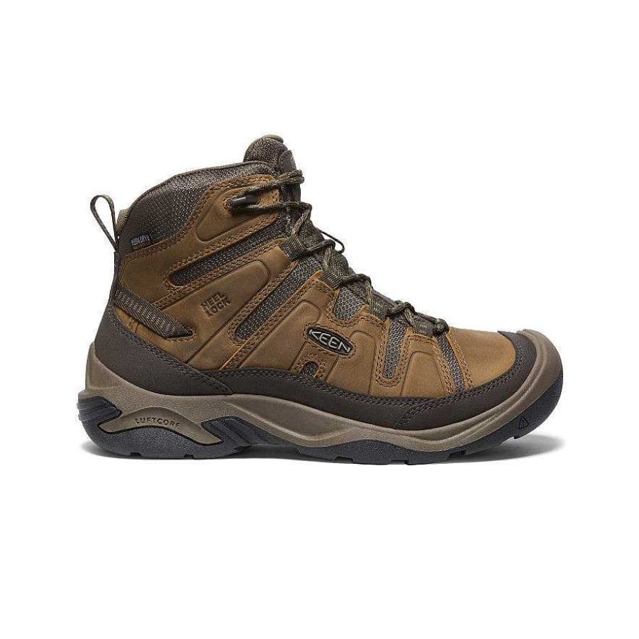 Footwear Keen Boots | Circadia Mid-Top Waterproof Hiking Boot For Men Bison/Brindle