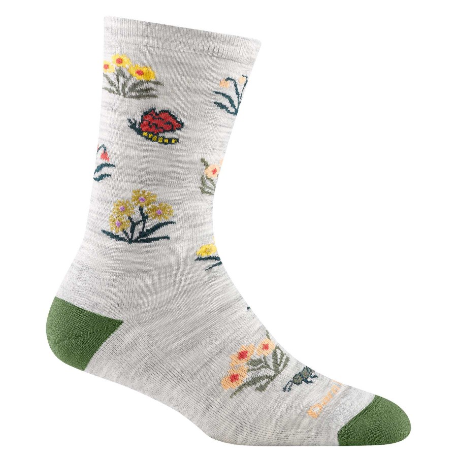 Women'S Darn Tough Socks | Cottage Bloom Crew Lightweight Lifestyle Socks For Women Ash