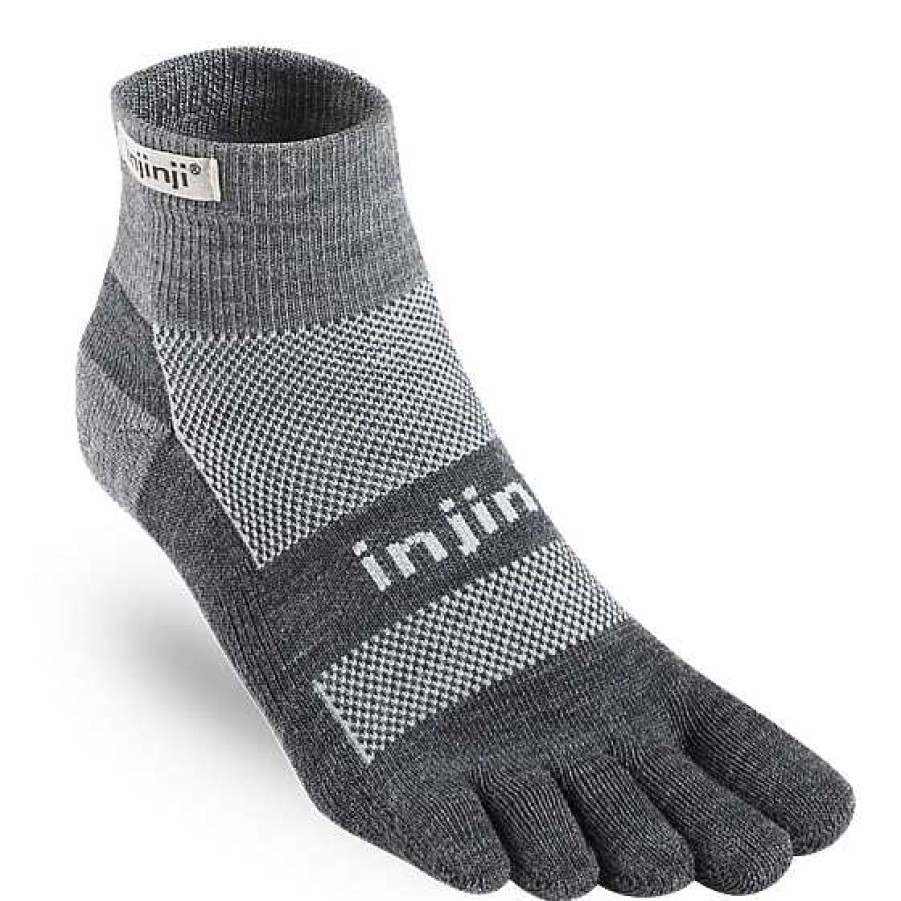 Men'S Injinji Socks | Outdoor Midweight Mini-Crew For Men Charcoal