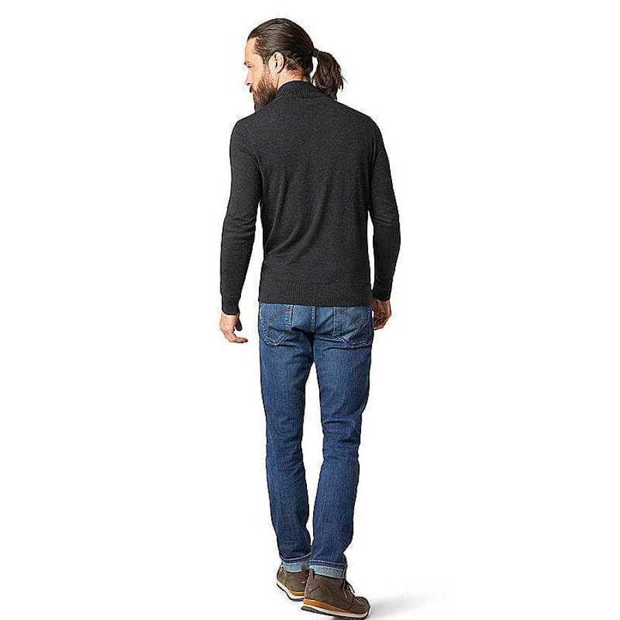 Men'S Smartwool Sweaters & Hoodies | Sparwood Half Zip Sweater For Men Charcoal Heather