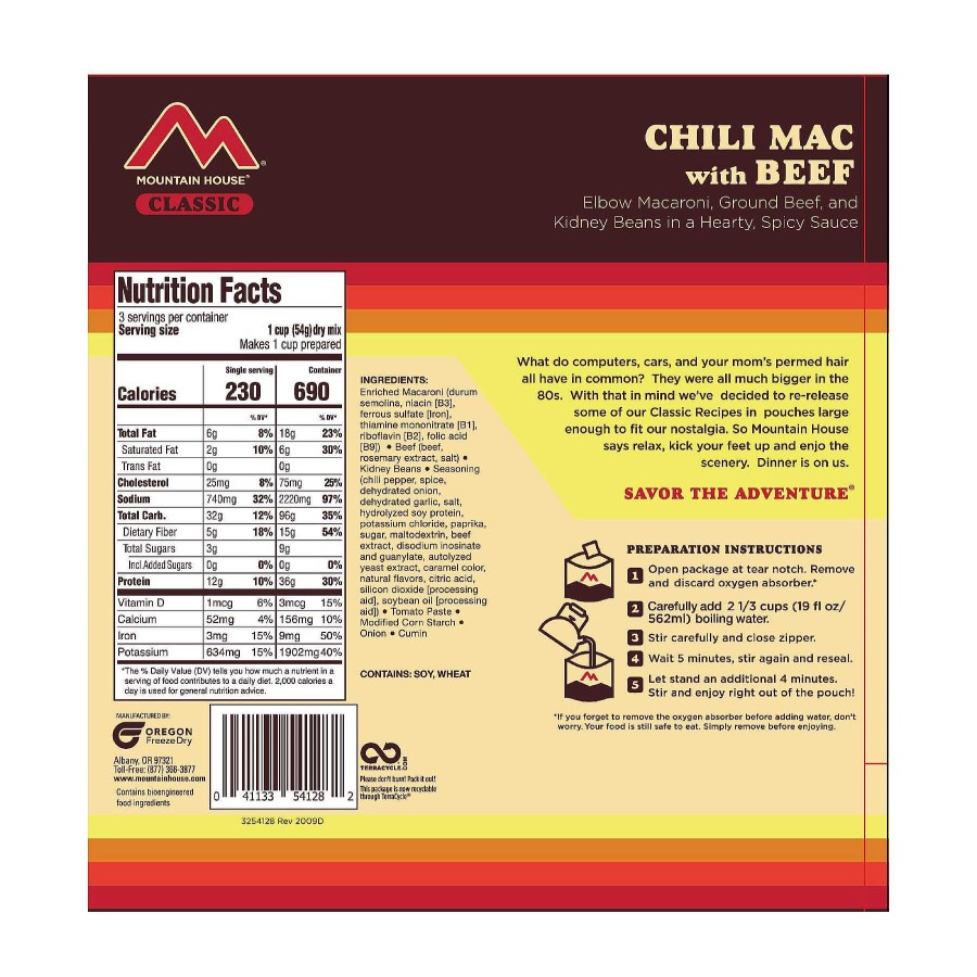 Gear Mountain House Food | Classic Chili Mac