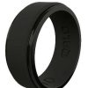 Men'S Qalo Rings | Step Edge Silicone Ring For Men Black