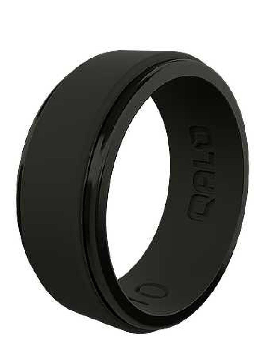 Men'S Qalo Rings | Step Edge Silicone Ring For Men Black