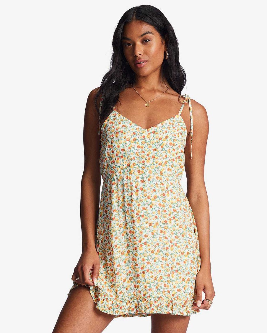 Women'S Billabong Dresses & Rompers | Heart Breaker Strappy Dress For Women Salt Crystal