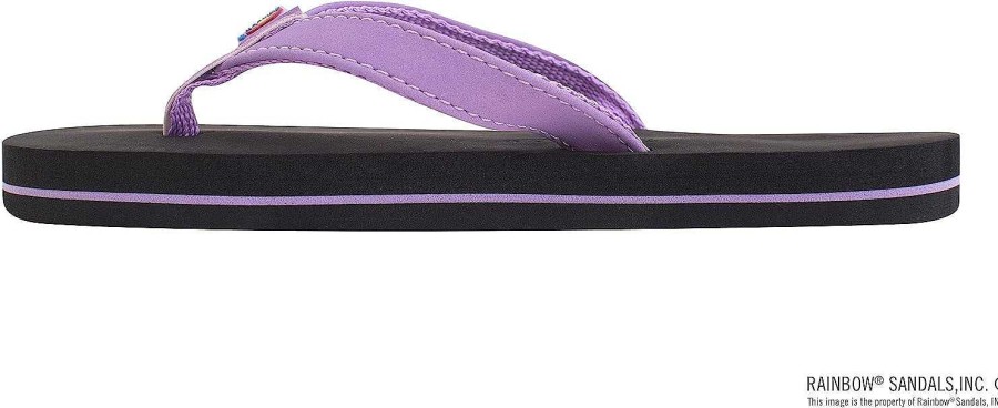 Footwear Rainbow Sandals | Grombows Narrow Strap Sandals For Kids Purple/Black