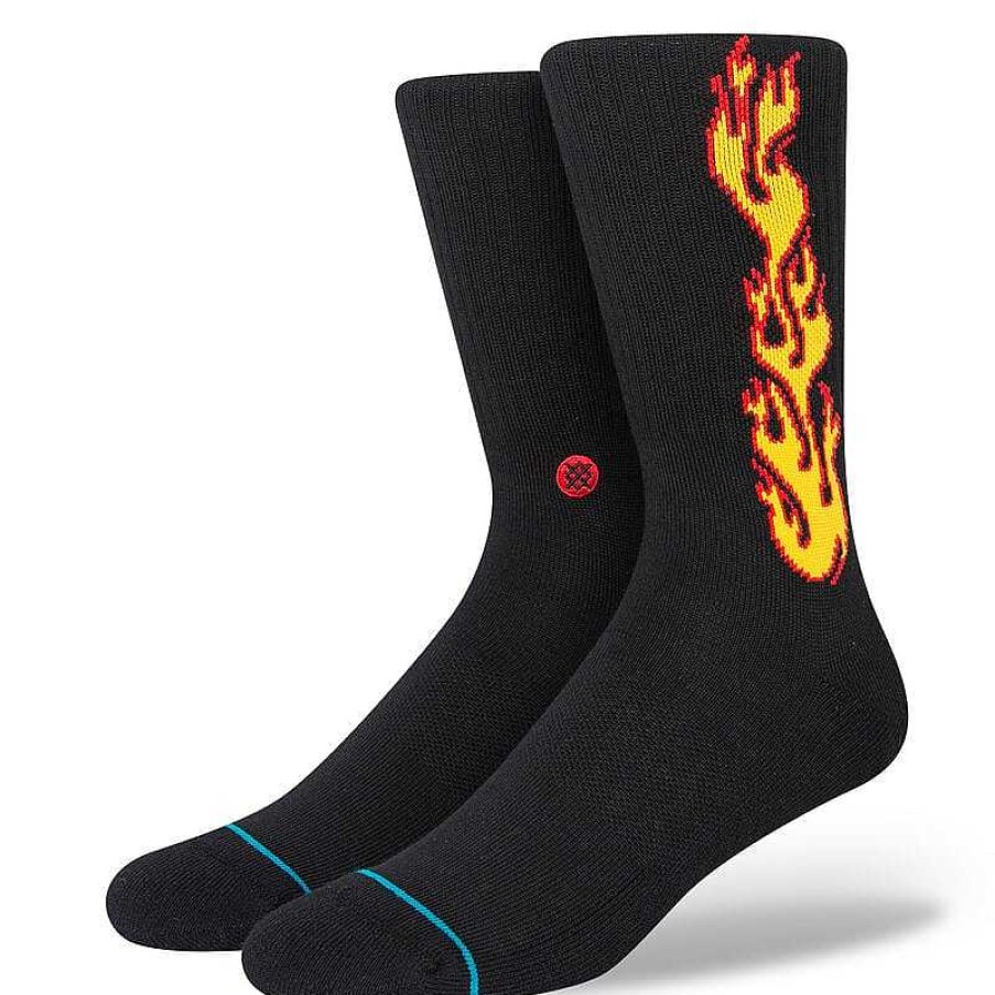 Men'S Stance Socks | Chippa Wilson Flammed Crew Socks For Men Black