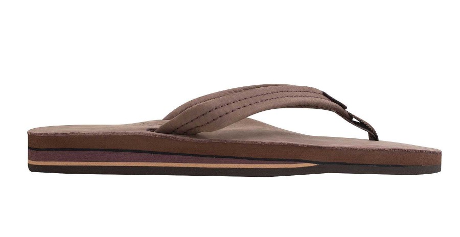 Footwear Rainbow Sandals | Premier Leather Double Arch 3/4" Medium Strap Sandals For Women Expresso