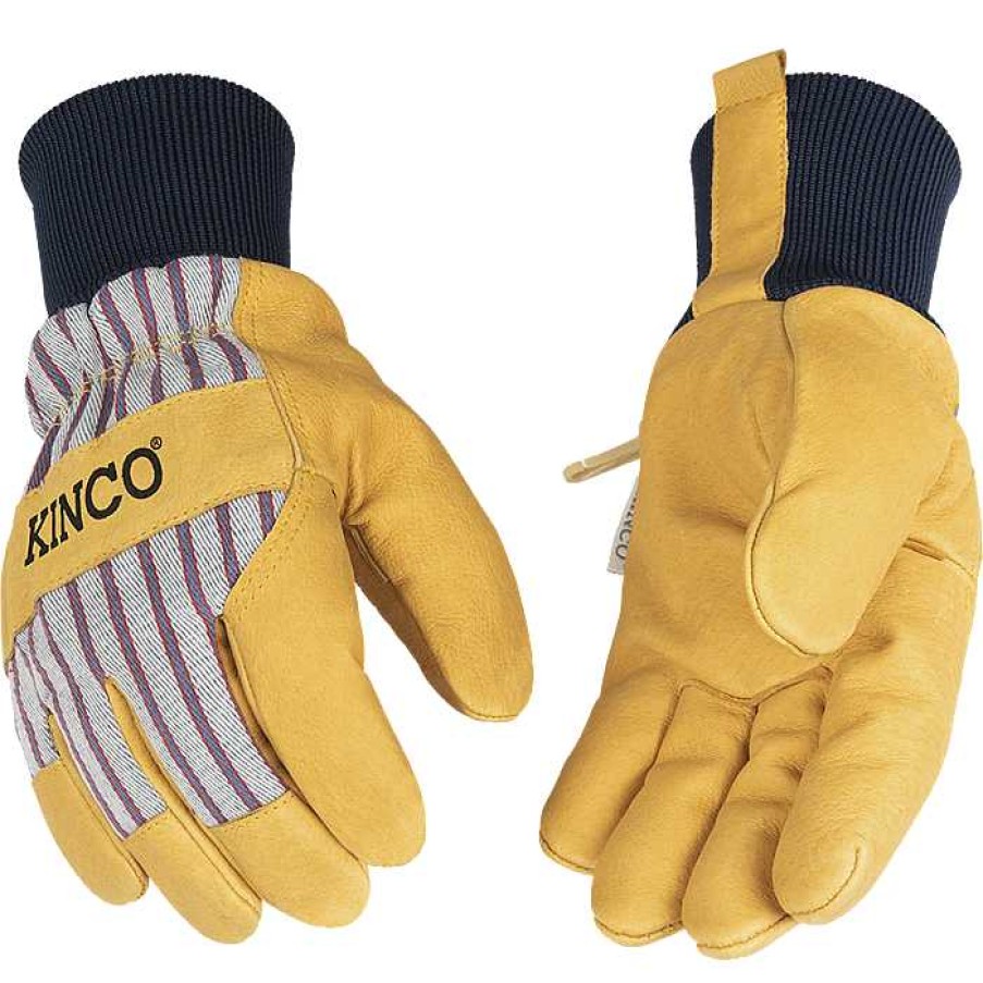 Women'S Kinco Gloves | Lined Premium Grain Pigskin Palm With Knit Wrist For Women Otto Striped