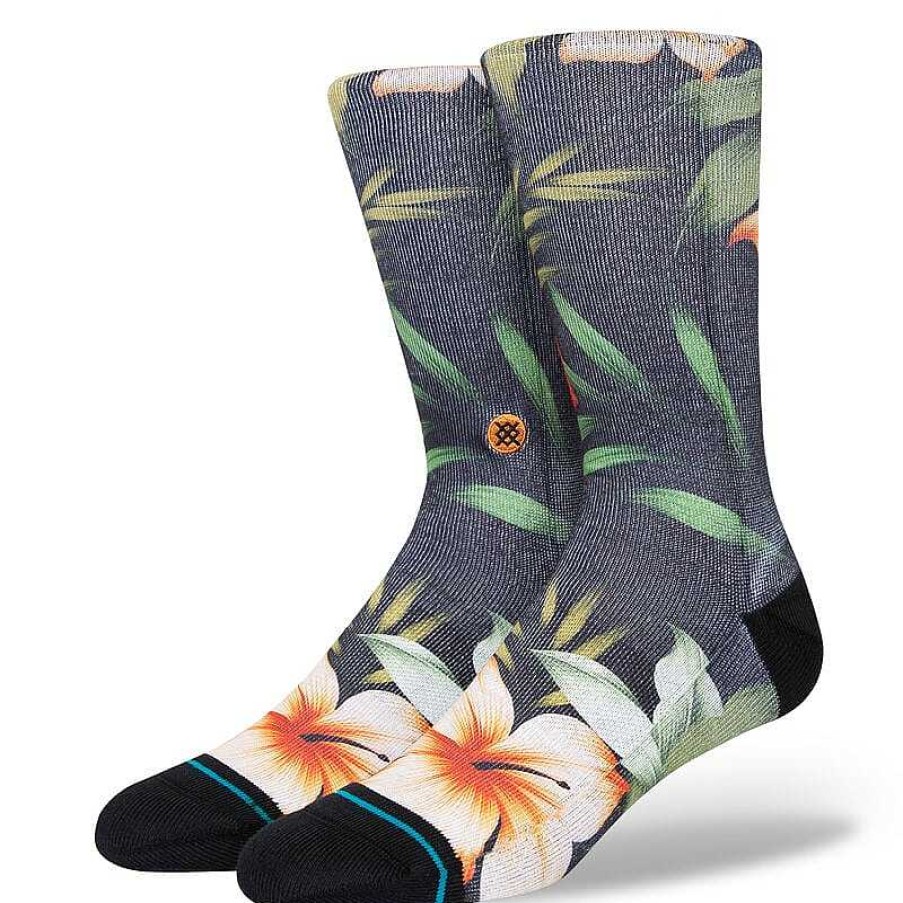 Men'S Stance Socks | Cabana Poly Crew Socks For Men Washed Black