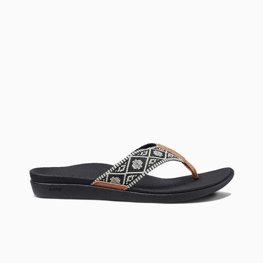 Footwear Reef Sandals | Ortho Woven Sandals For Women Black/White