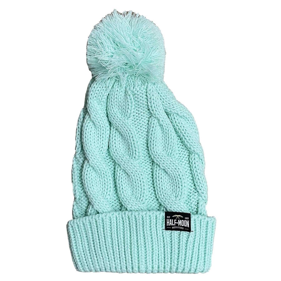 Half-Moon Collection Half-Moon Outfitters Half-Moon Apparel | Diamond Bird Chunky Twist Knit Beanie With Cuff & Pom