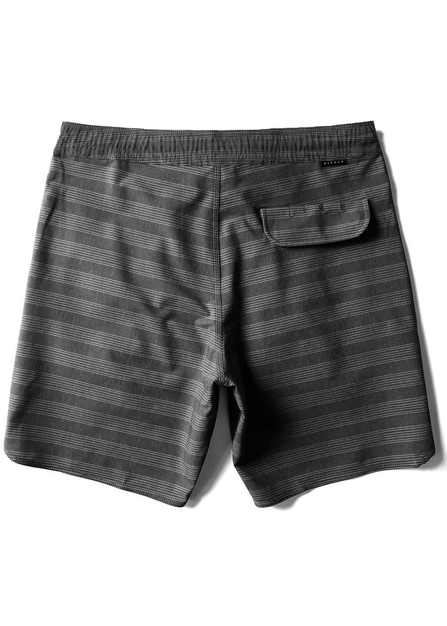 Men'S Vissla Shorts | Stoke'M 16.5" Ecolastic Shorts For Men Black Stripe