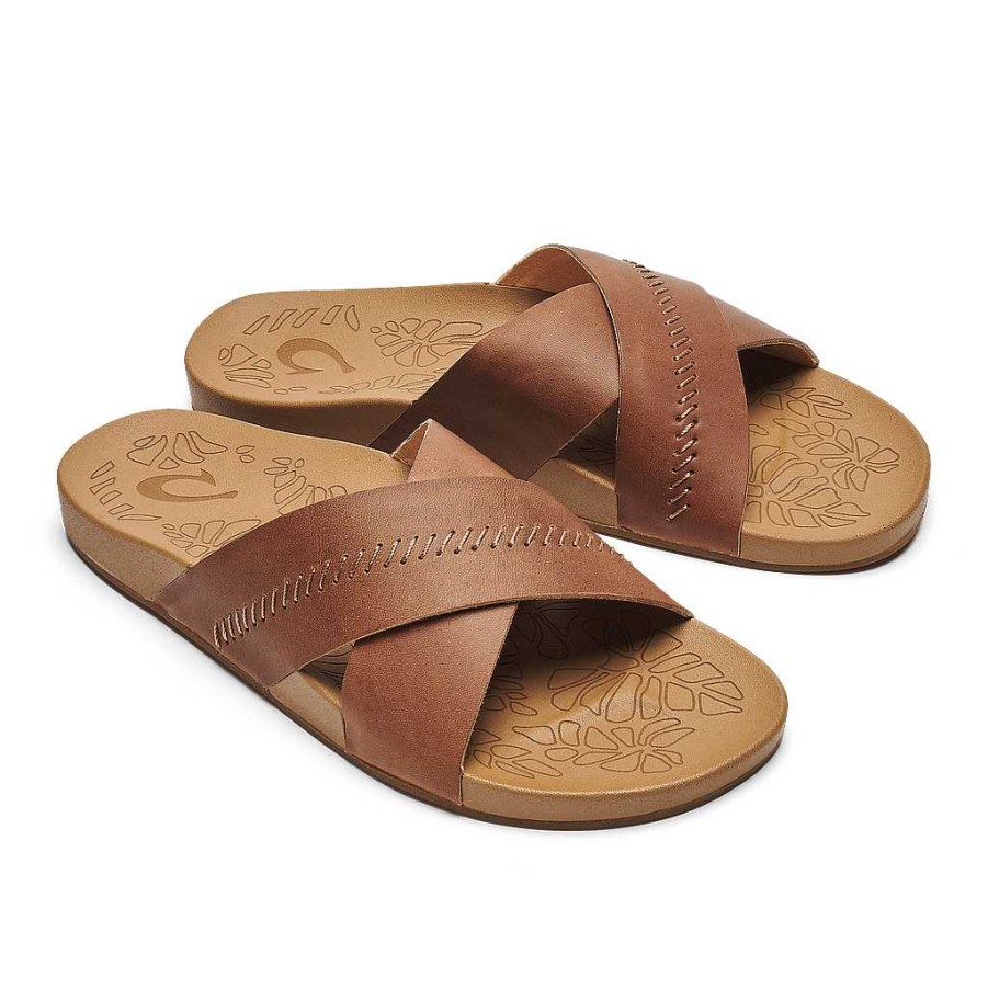 Footwear Olukai Sandals | Kipe'A 'Olu Slide Sandals For Women Sahara