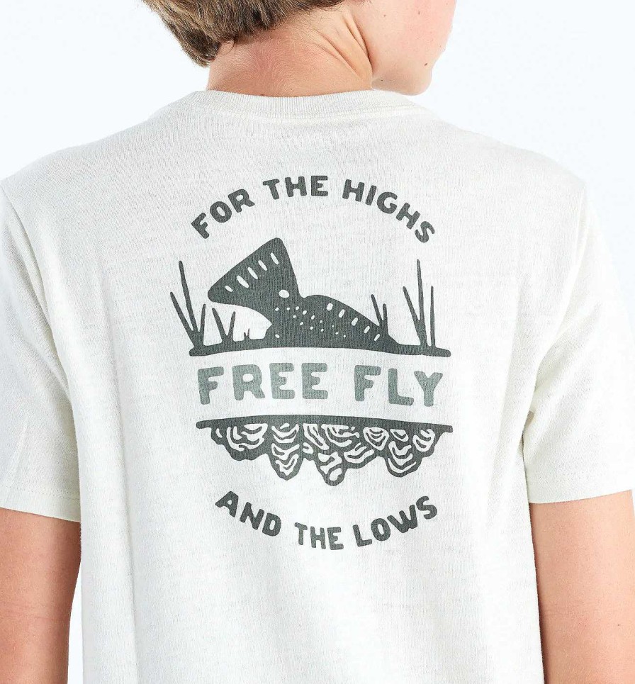 Kids' Free Fly Apparel Tops | Highs And Lows Tee For Youth Heather Oyster