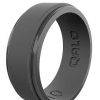 Men'S Qalo Rings | Step Edge Silicone Ring For Men Charcoal