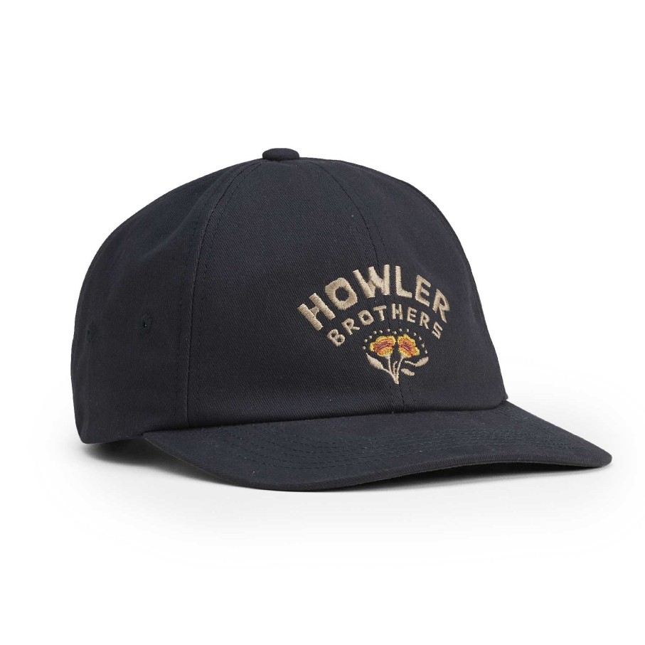 Men'S Howler Brothers Head & Neckwear | Strapback Hat For Men Poppies : Navy Twill