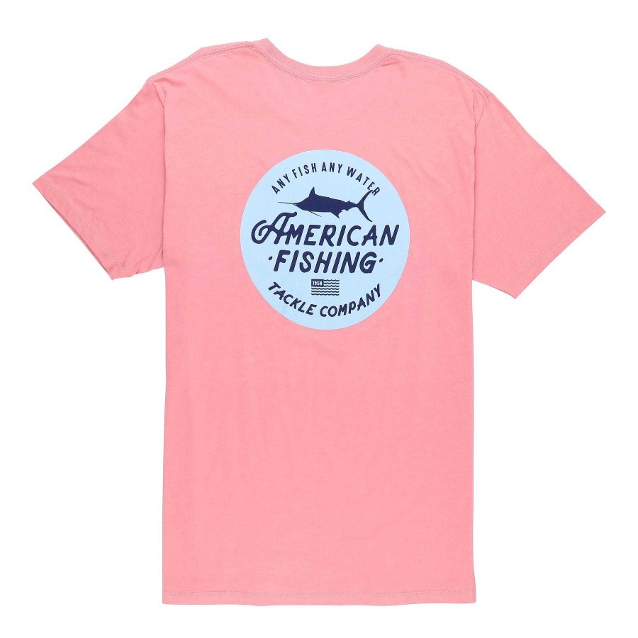 Men'S AFTCO T-Shirts | Root Beer Short Sleeve T-Shirt For Men Hazy Rose Heather