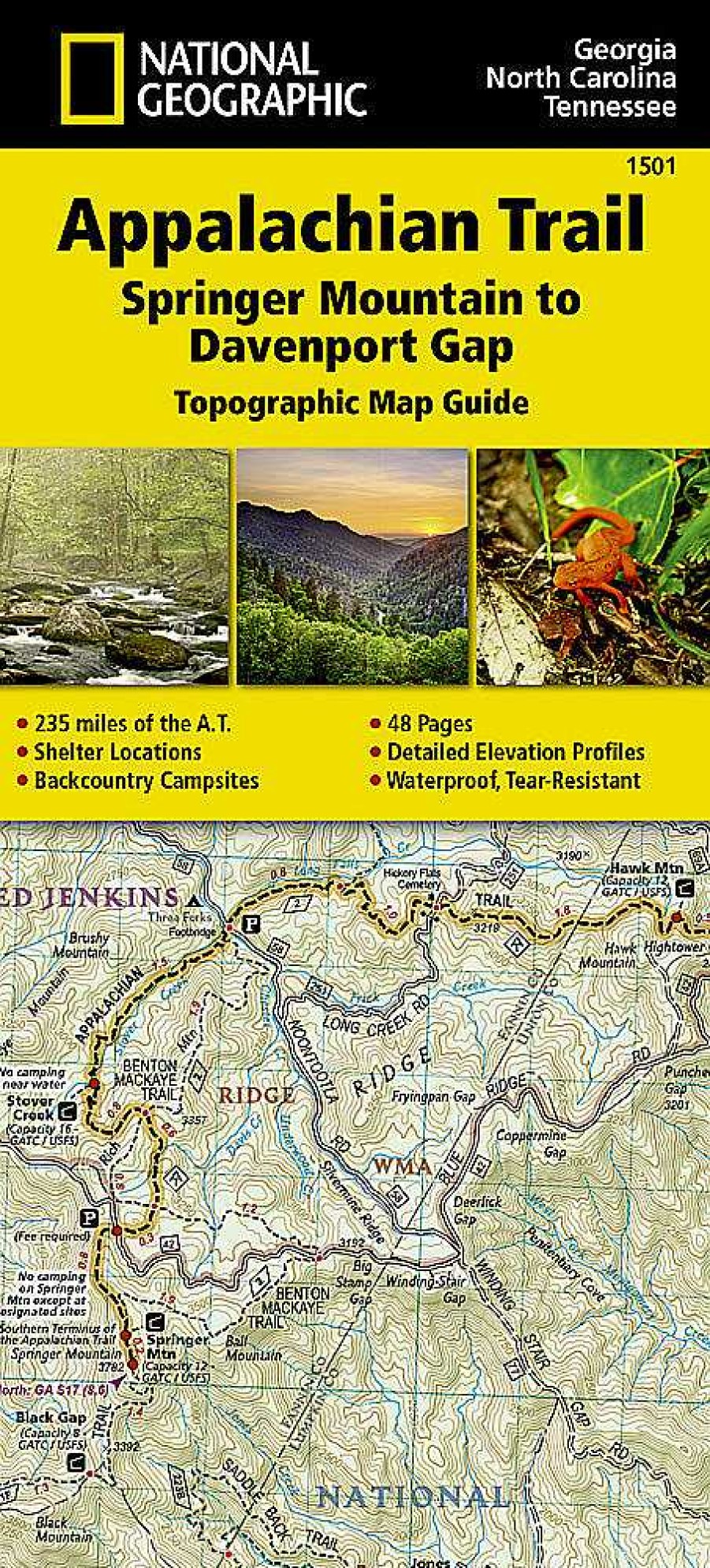 Gear Trails Illustrated | Appalachian Trail: Springer Mountain To Davenport Gap Map