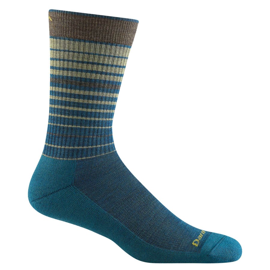 Men'S Darn Tough Socks | Frequency Crew Lightweight Lifestyle Socks For Men Dark Teal