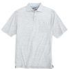 Men'S Johnnie-O Shirts | Castaway Linen Blend Polo Shirt For Men Light Gray