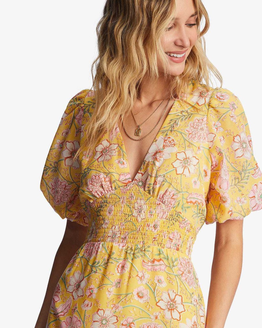 Women'S Billabong Dresses & Rompers | Spellbound Maxi Dress For Women Golden Peach