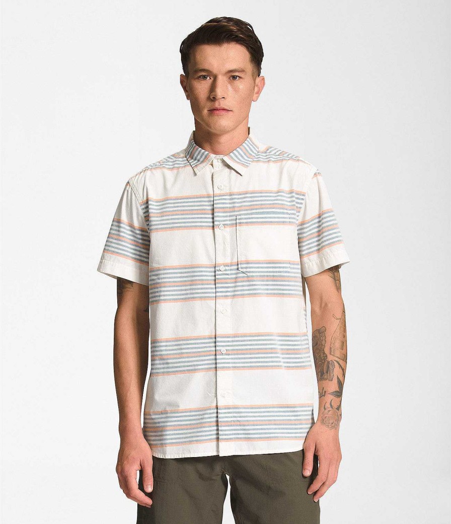 Men'S The North Face Shirts | Baytrail Yarn-Dye Shirt For Men Gardenia White Explore Stripe