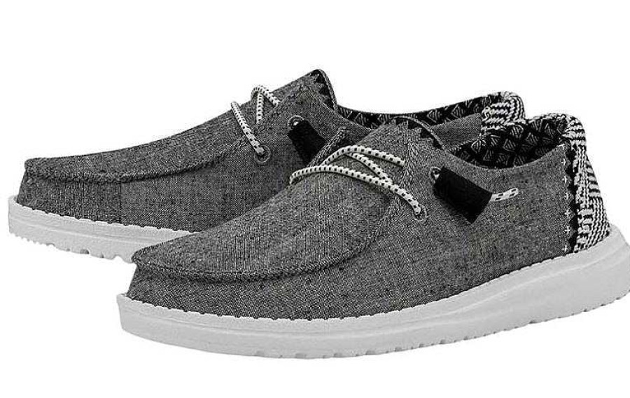 Footwear Hey Dude Shoes | Wendy Woven For Women Onyx Black