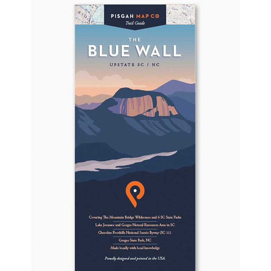 Gear Pisgah Map Company | The Blue Wall Map One Color