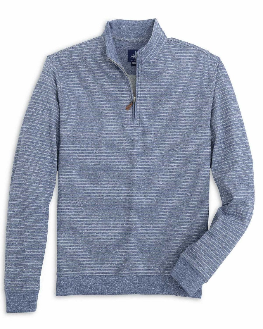 Men'S Johnnie-O Sweaters & Hoodies | Skiles Striped 1/4 Zip Pullover For Men