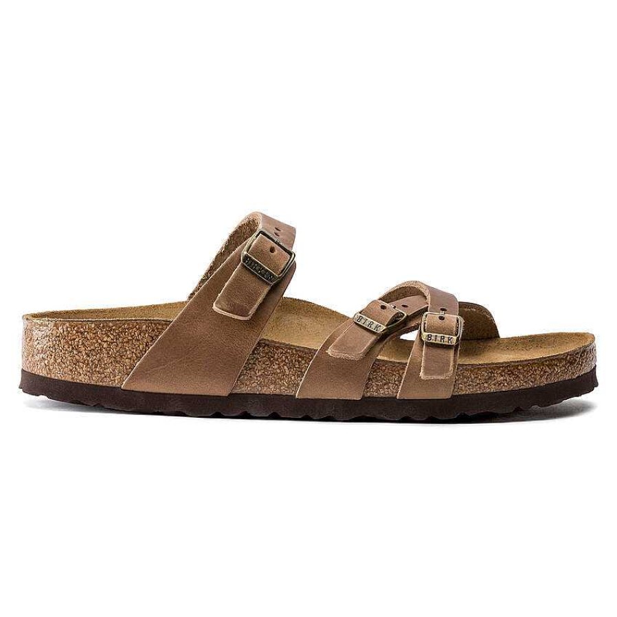 Footwear Birkenstock Sandals | Franca Oiled Leather Sandals For Women Tobacco Brown