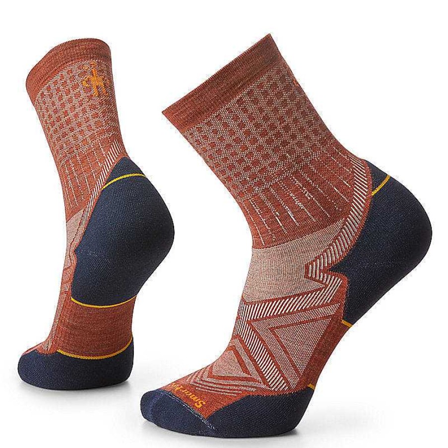 Men'S Smartwool Socks | Run Targeted Cushion Pattern Mid Crew Socks For Men