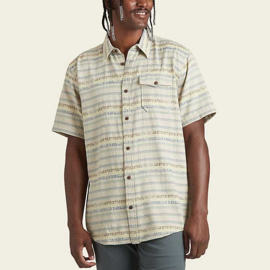 Men'S Howler Brothers Shirts | San Gabriel Short Sleeve Shirt For Men Mescal Jacquard : Oyster