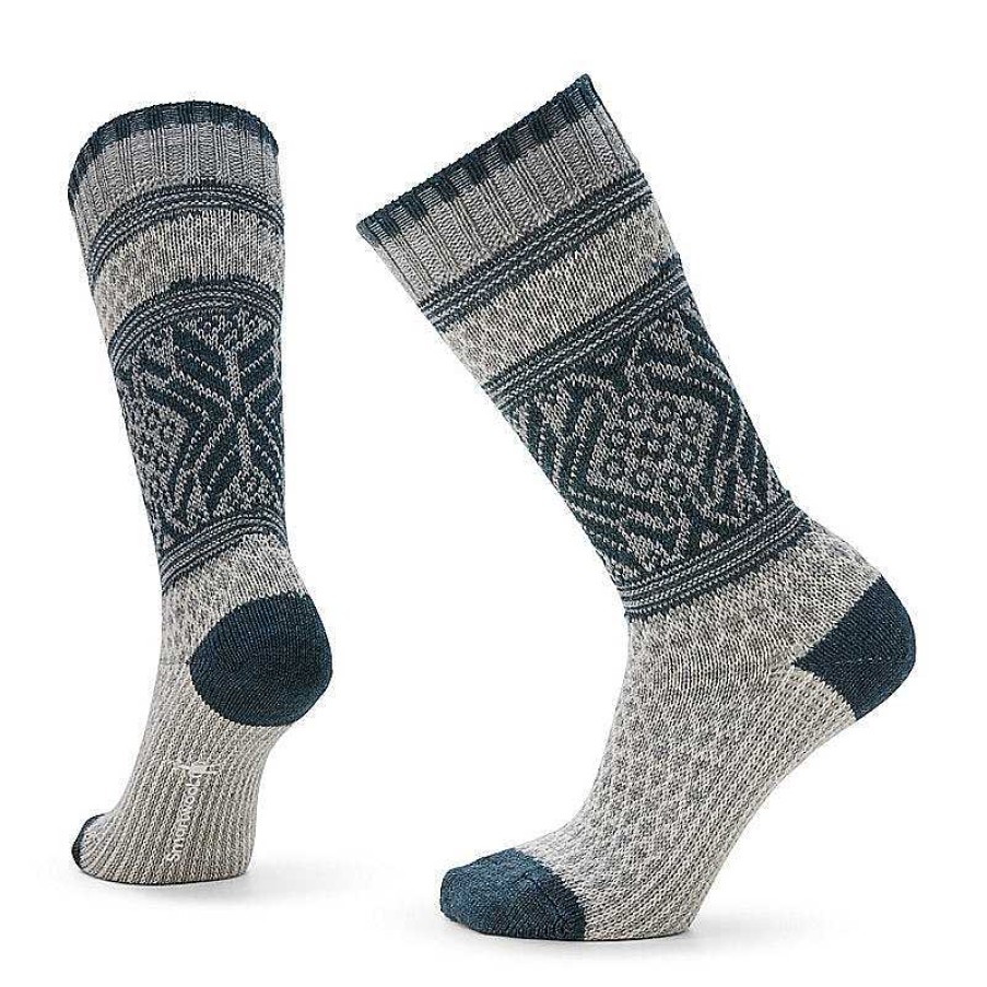 Women'S Smartwool Socks | Everyday Popcorn Snowflake Pattern Full Cushion Crew Socks For Women