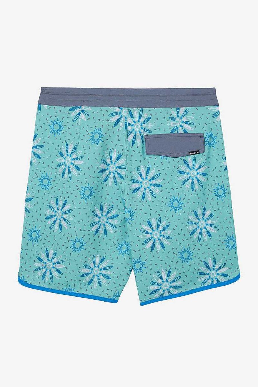 Men'S O'Neill Swimwear | Cruzer Scallop 18" Boardshorts For Men Aqua Wash