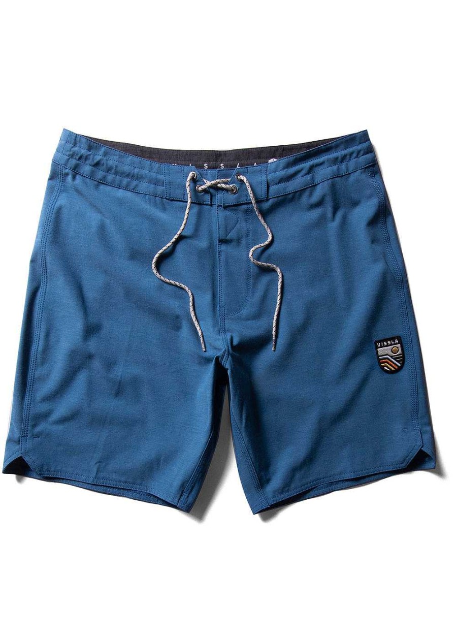 Kids' Vissla Bottoms | Solid Sets 17" Boardshort For Boys Ocean Blue