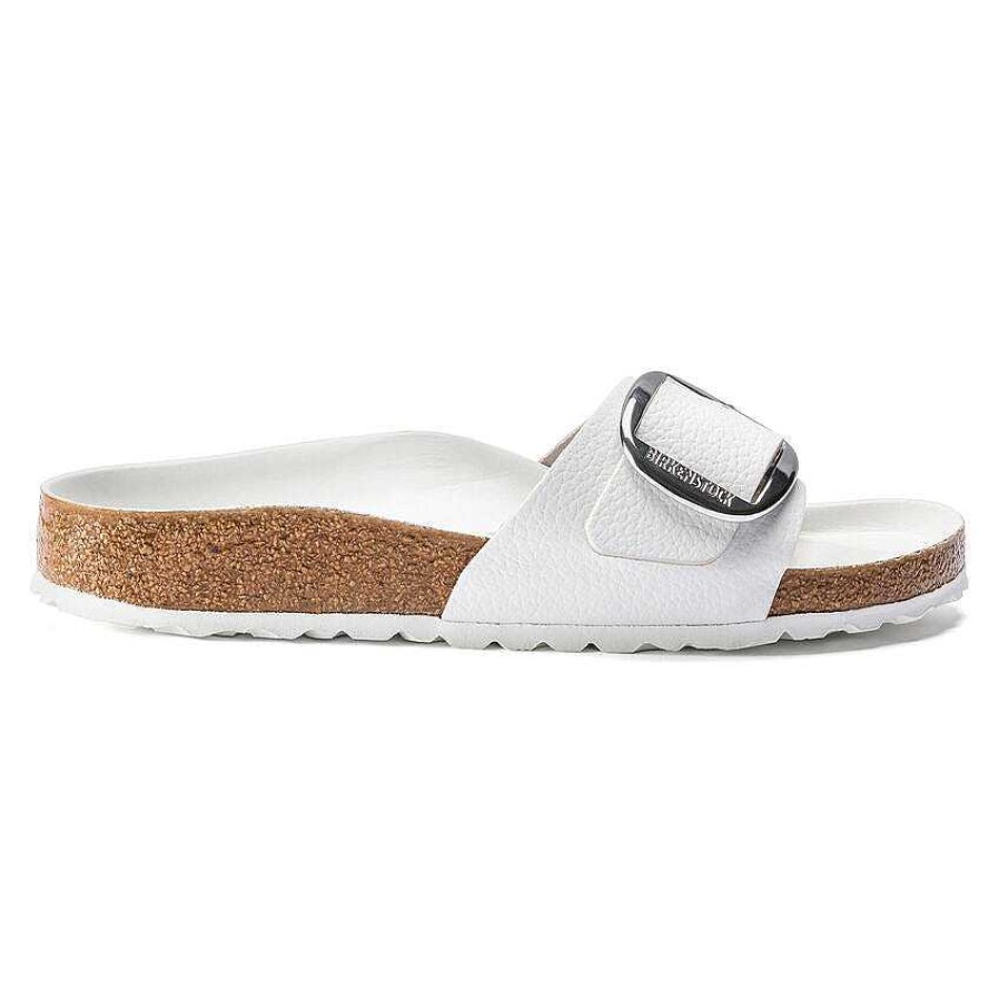 Footwear Birkenstock Sandals | Madrid Big Buckle Leather Sandals For Women White Leather