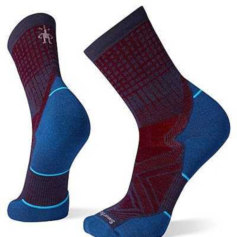 Men'S Smartwool Socks | Run Targeted Cushion Pattern Mid Crew Socks For Men