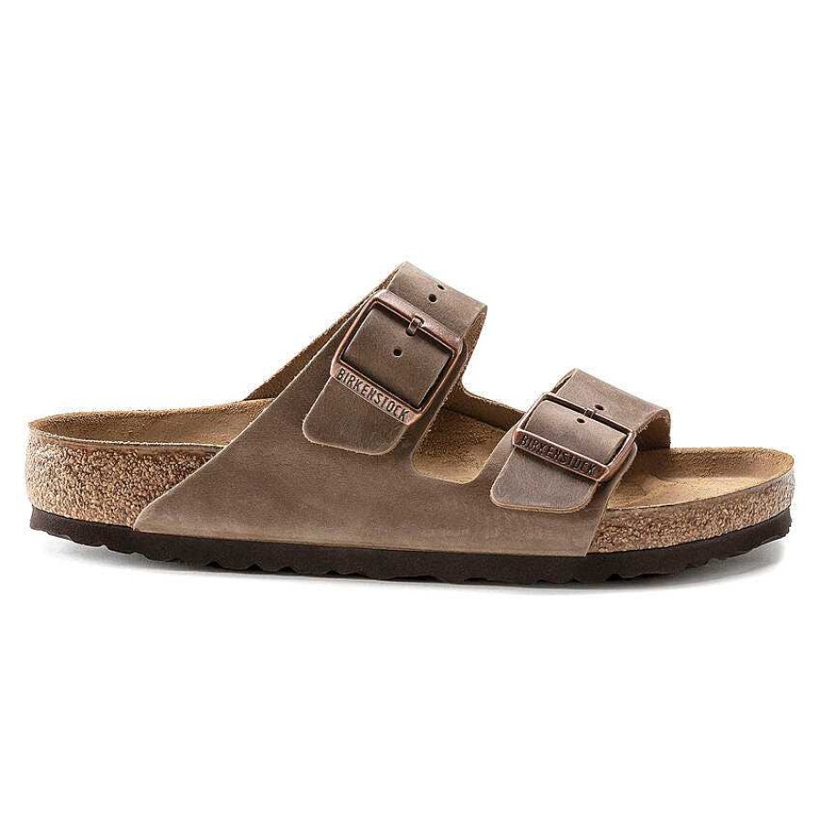 Footwear Birkenstock Sandals | Arizona Oiled Leather Sandals For Women Tobacco Brown