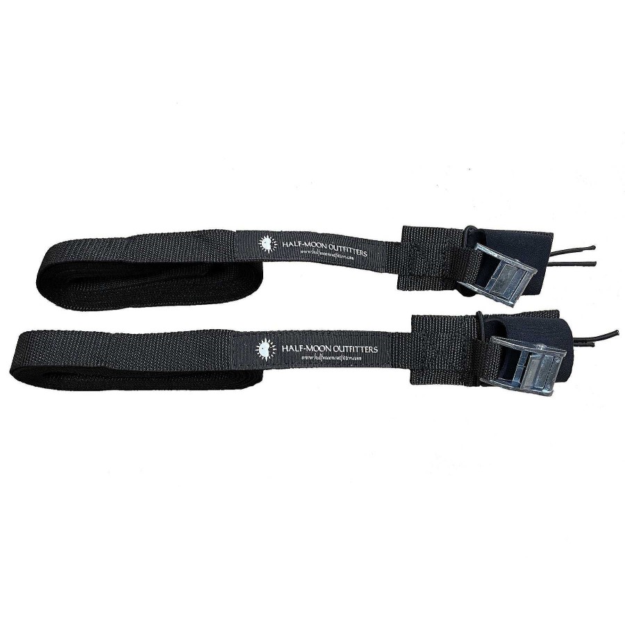 Half-Moon Collection Half-Moon Outfitters Half-Moon Gear | Logo Tie Down Straps With Buckle Pads Black