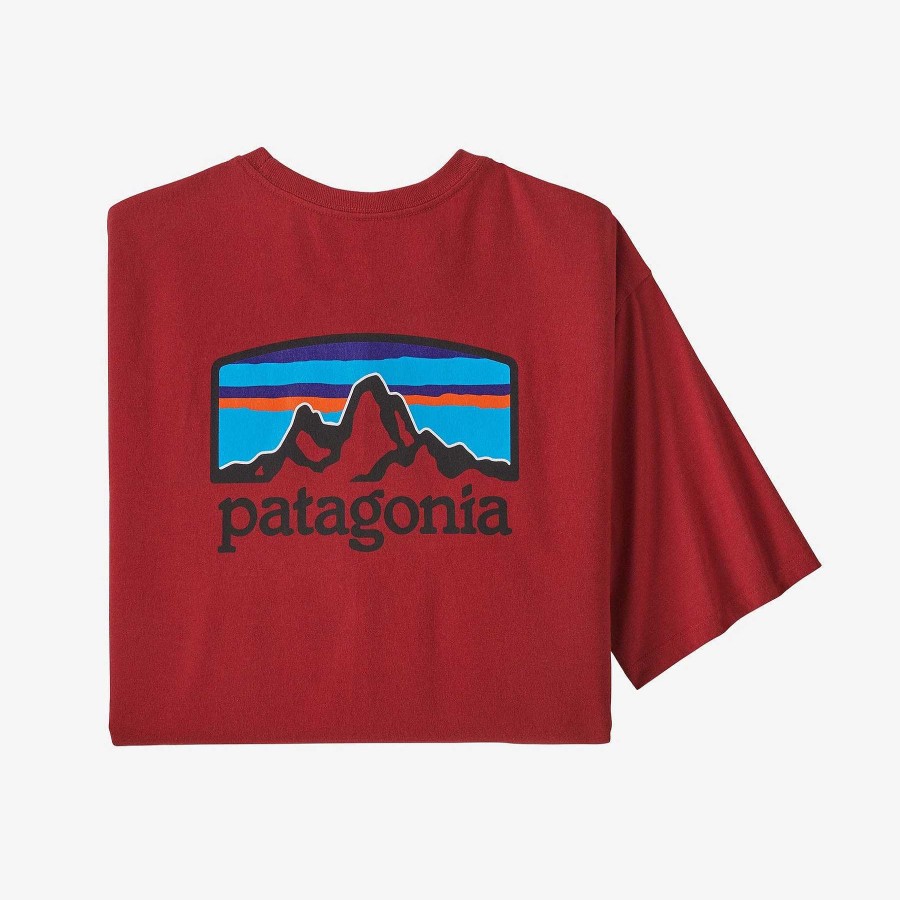 Men'S Patagonia T-Shirts | Fitz Roy Horizons Responsibili-Tee For Men Sumac Red